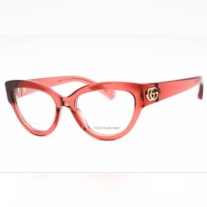 Gucci Red Cat-Eye Glasses with Gold Logo